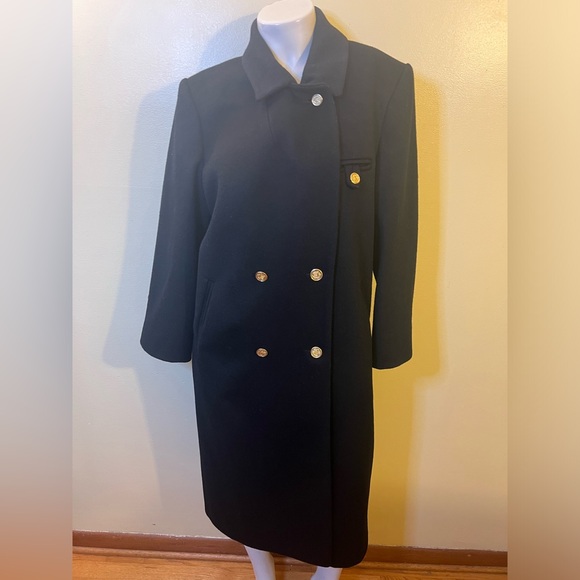 NWOT Vintage Forecaster of Boston Double Breasted Wool Long Coat Gold Buttons. - Picture 3 of 15